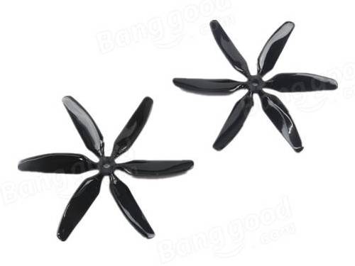 Kingkong 5040 6-Blade Black Propellers CW CCW 1 Pair for FPV Racer [1083929-b]